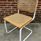 Chaise Cesca modèle b32 en blanc et bois par Marcel Breuer