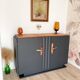 Buffet vintage noir mat et bois brut