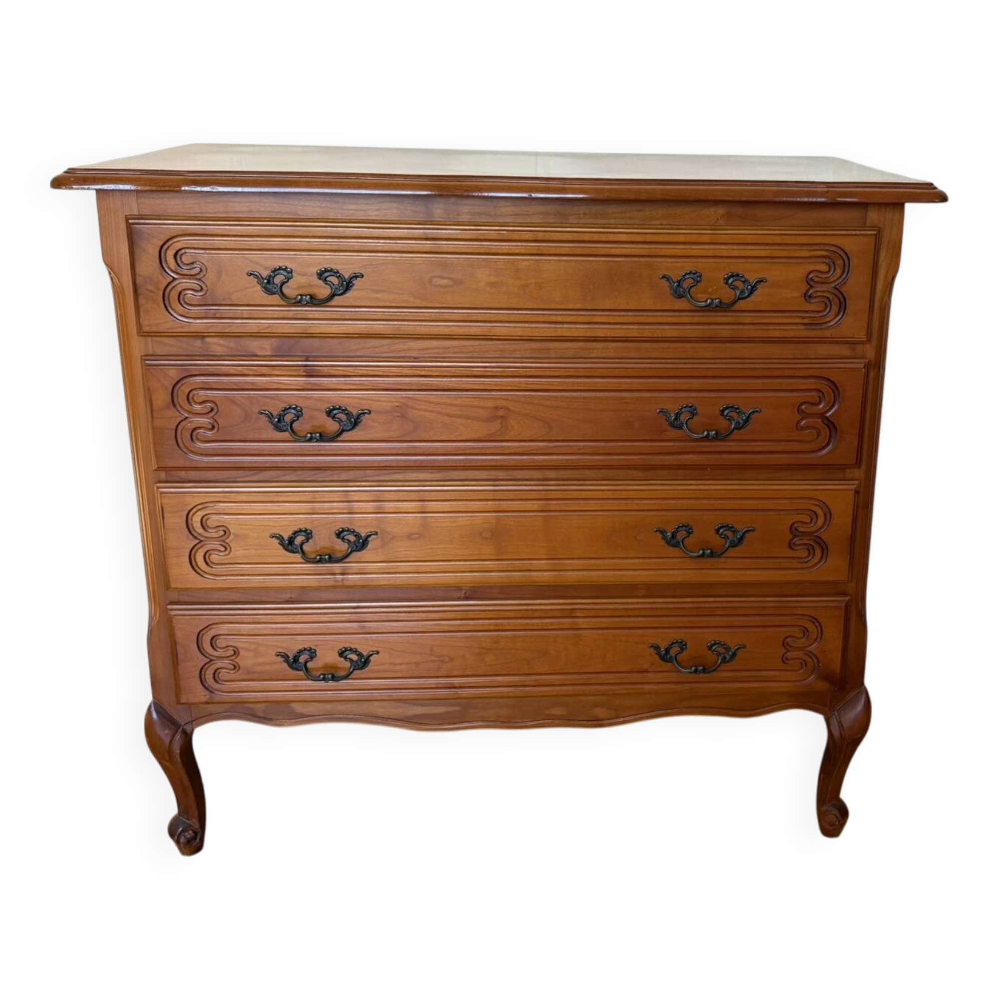 Vintage solid wood chest of drawers, Louis XV style