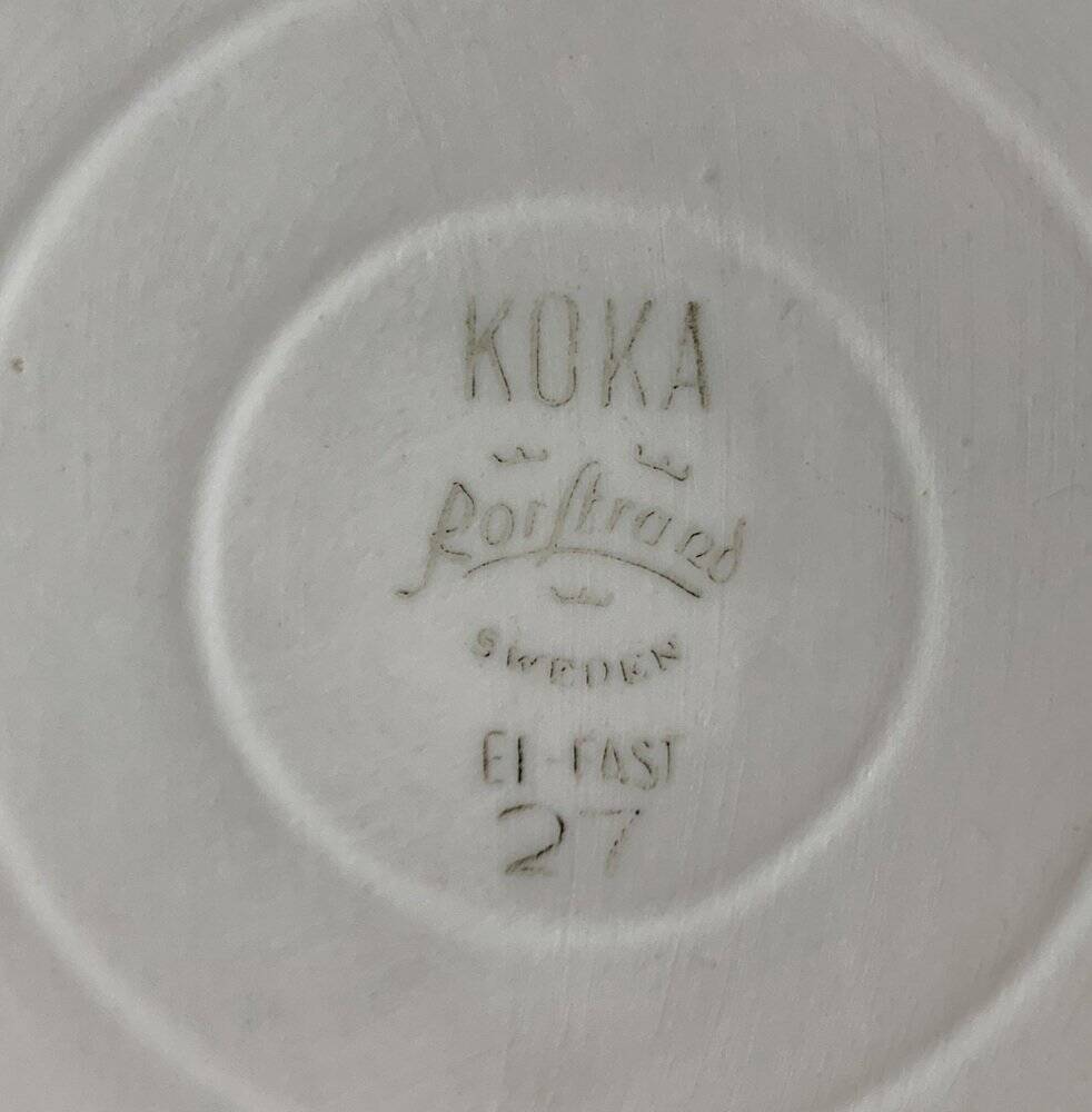 Coffee pot from the Koka Bleu series, Blau, Bla Swedish mid-century by Hertha Bengtson for Rörstrand, 1950s.