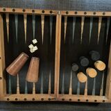 Jeu de jacquet backgammon ancien en bois