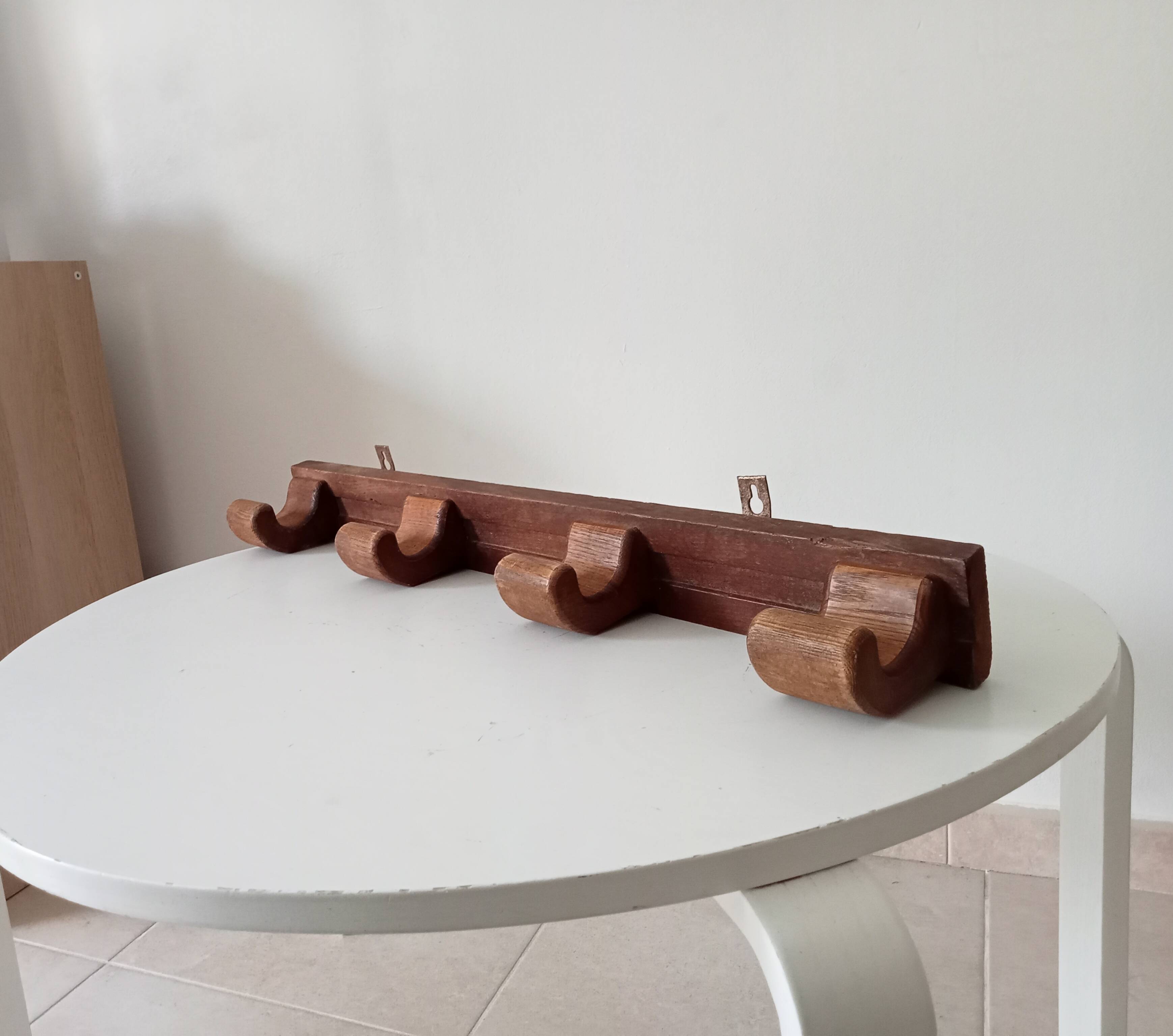 Antique wall coat rack folk art