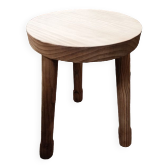 Solid wood stool round legs Aéro-gummed dp 0523081