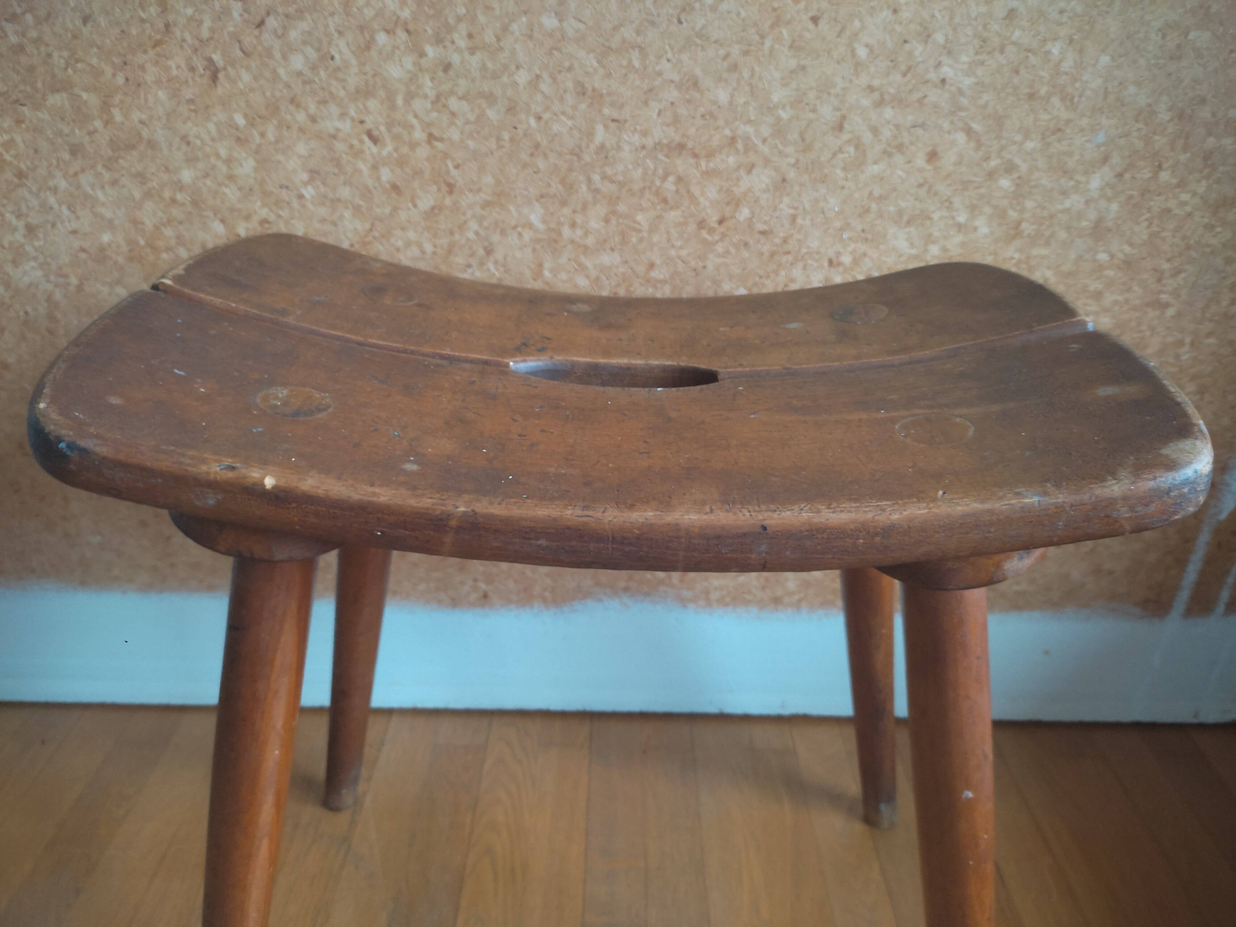 Tabouret en bois mid Century