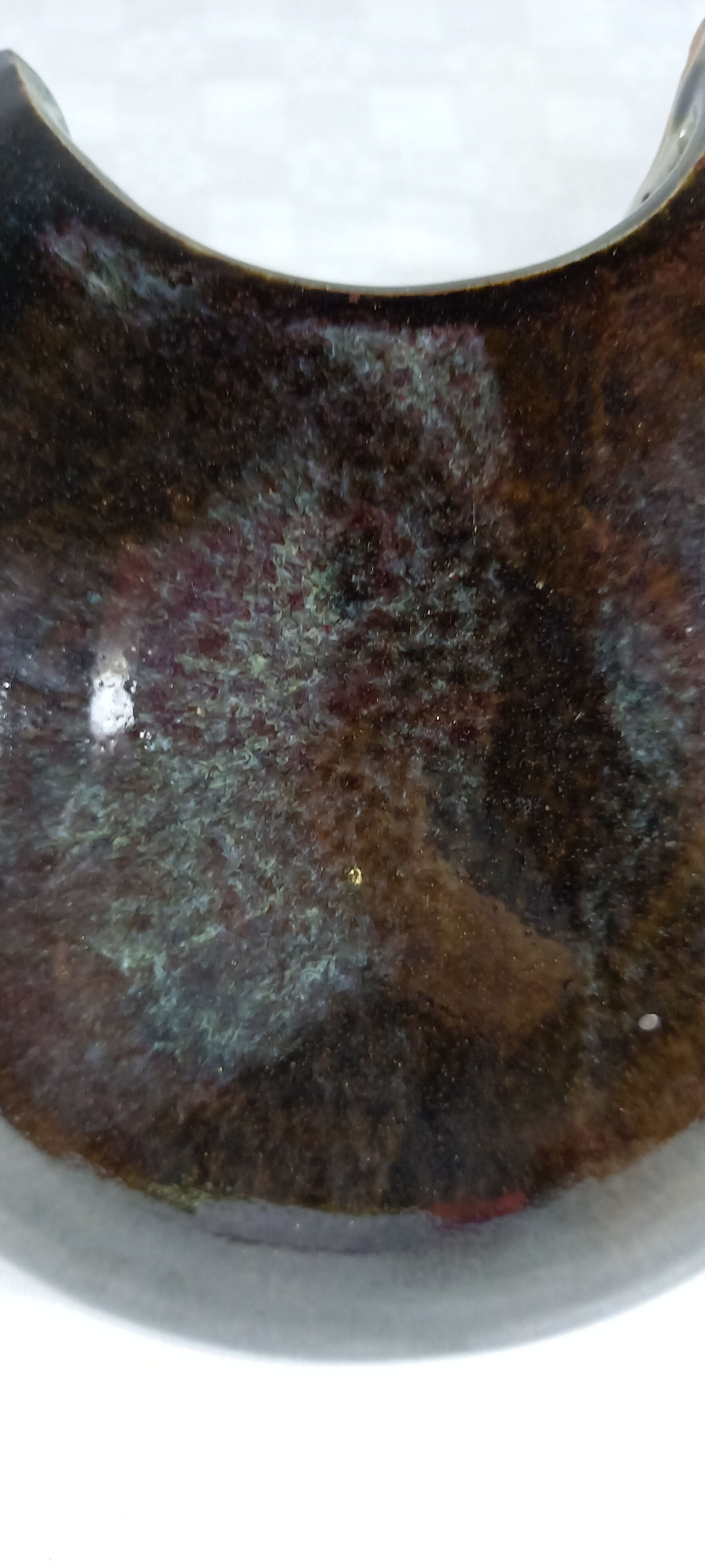 Glazed stoneware wall vase stamped Antoine de Vinck