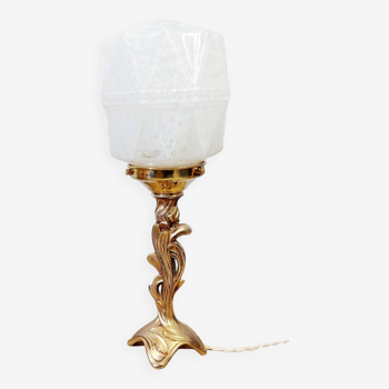 Lampe Art Déco en verre de Clichy