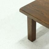 Solid Oak Brutalist Coffee Table 1970s