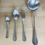 Housewife Ercuis model Baguette 25 pieces silver metal fork spoons ladle