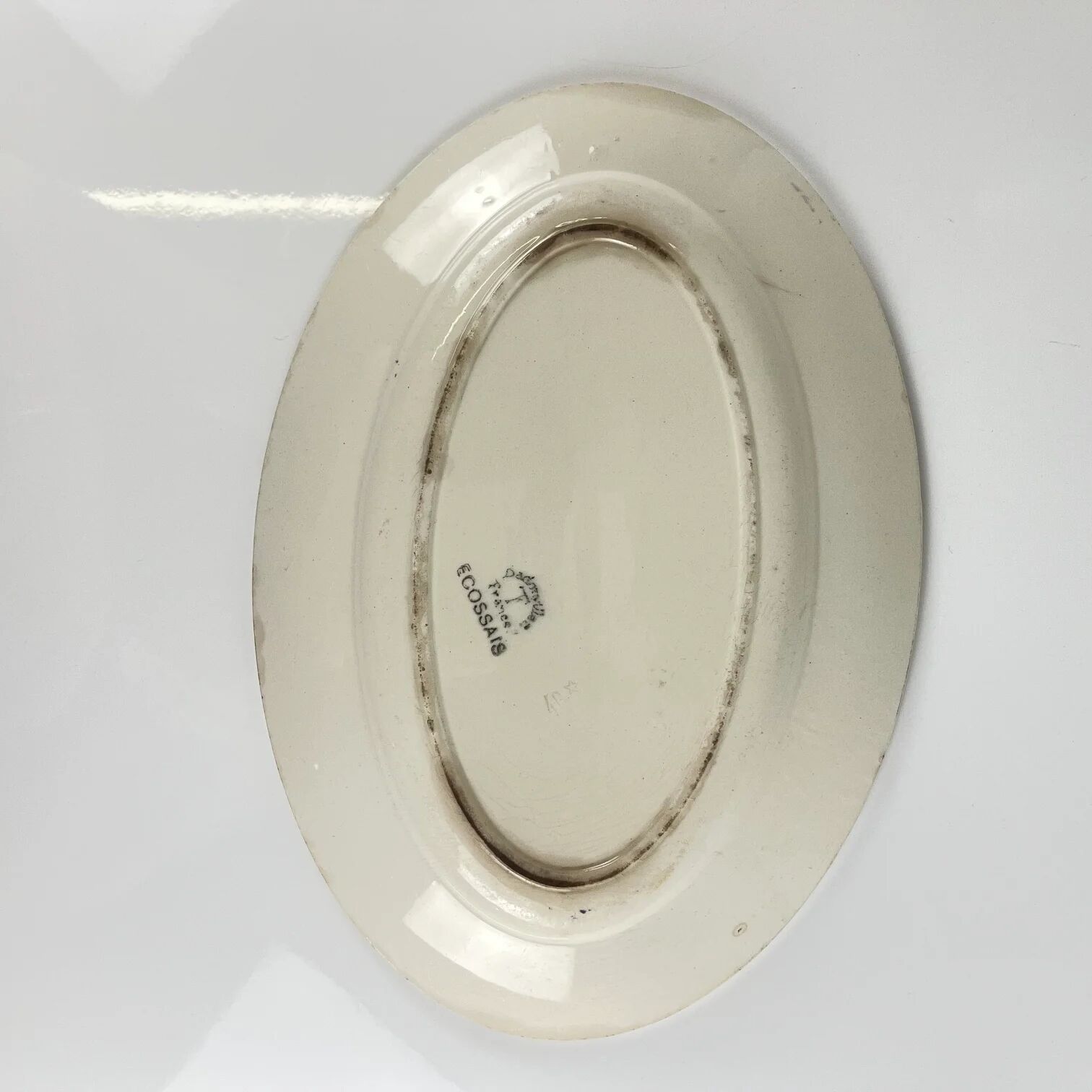 Oval plate Badonviller, "Scottish" model, Art Deco, 1930