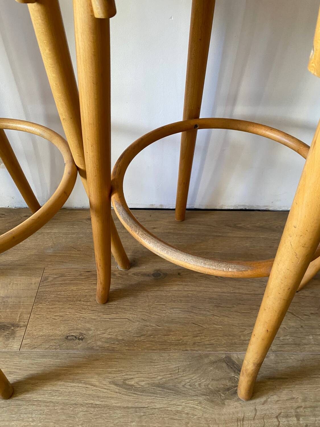 Canework and bentwood bar stools
