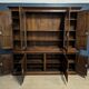 Buffet, bibliothèque 2 corps rustique en chêne mouluré