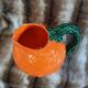 Jug / Carafe in orange barbotine shape