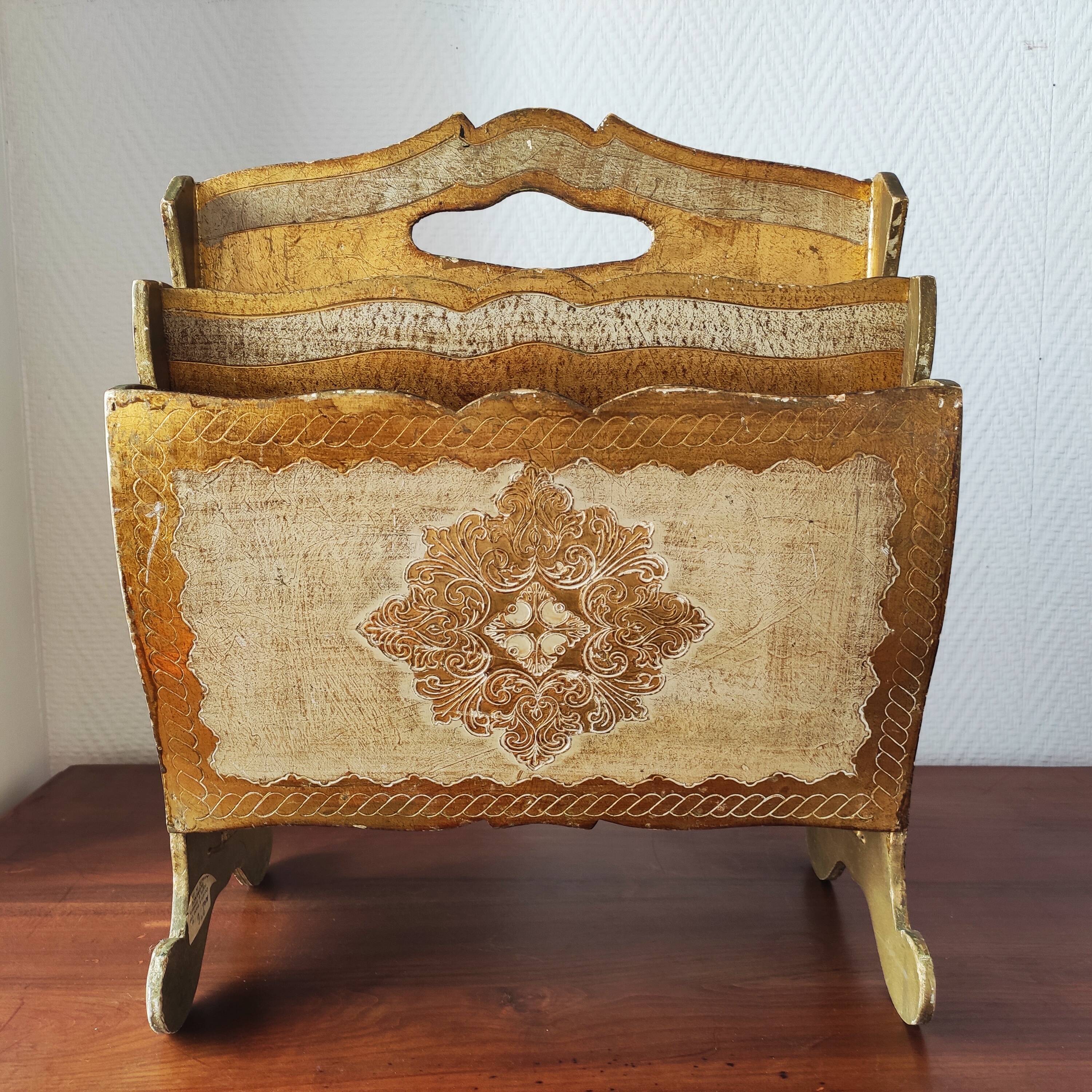 Porte-revue vintage Florentin en bois