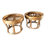 Rattan poufs