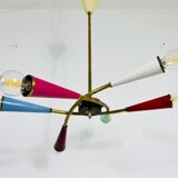 Italian Sputnik chandelier in brass, 1950s