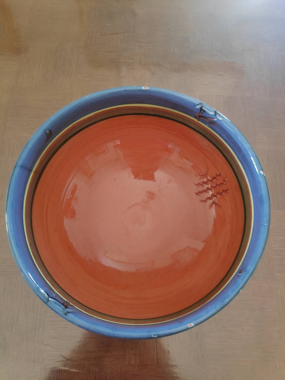 Glazed ceramic salad bowl