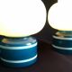 Pair of duck blue and white opaline lamps