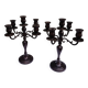 Pair of 5-light metal candlesticks