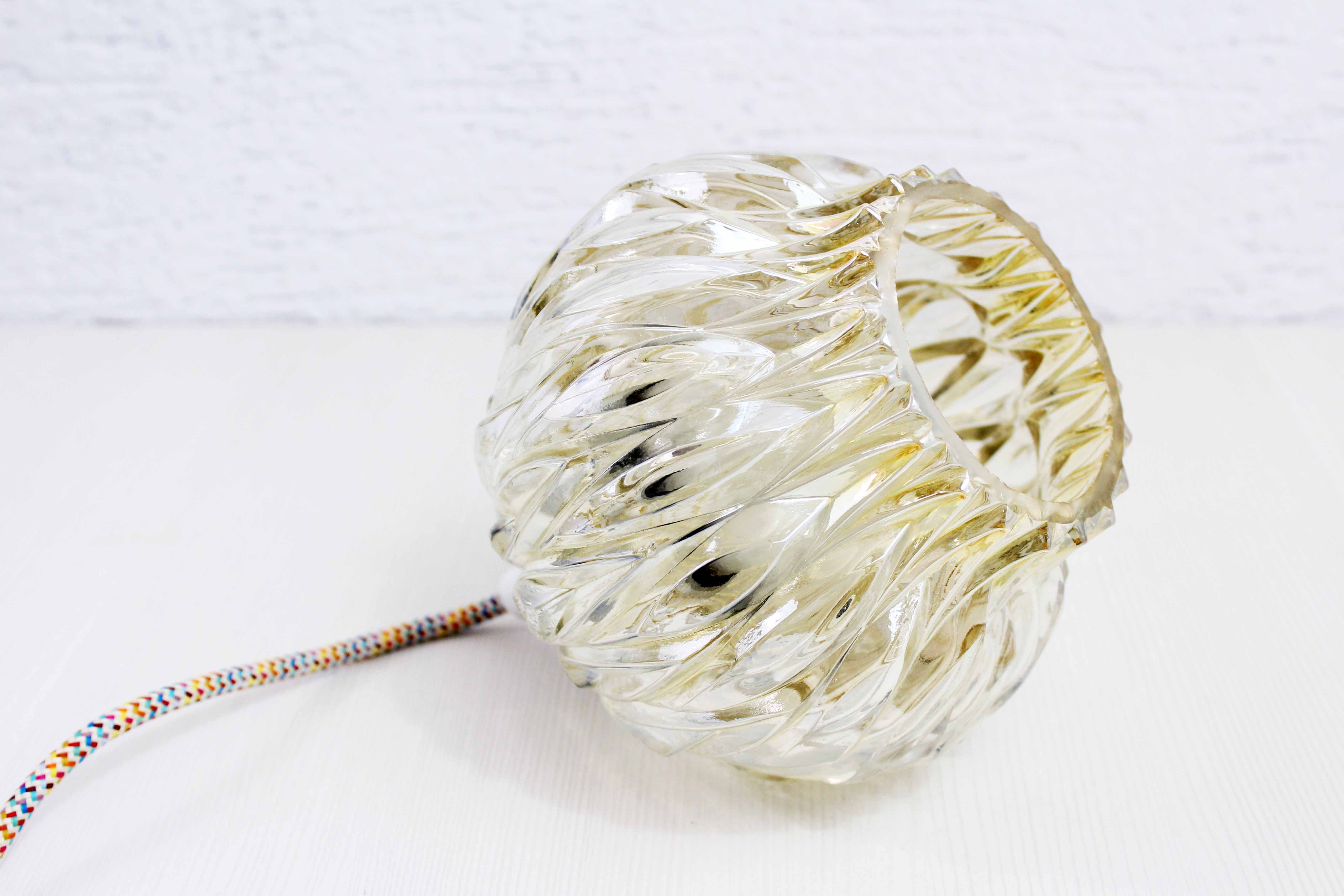 Vintage glass and fabric cable walker