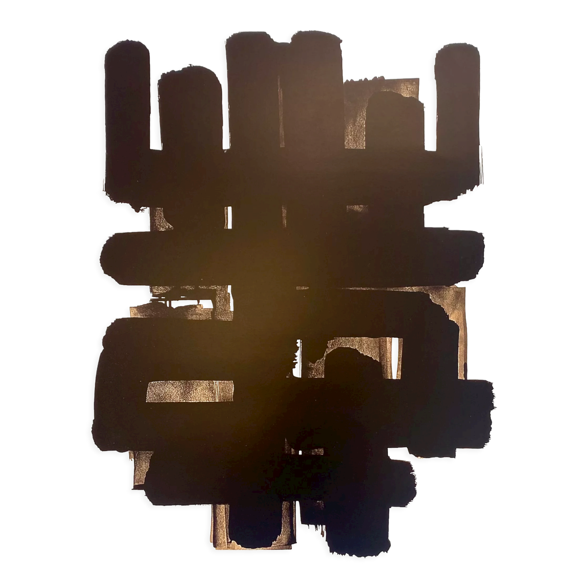 Pierre Soulages, poster representing lithograph #3, Soulages Museum Edition of Rodez, circa 2020