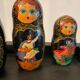 Series of 10 old Russian Matryoshka dolls