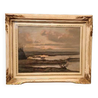 Landscape painting by Gino Romiti (Livorno 1881-1967)