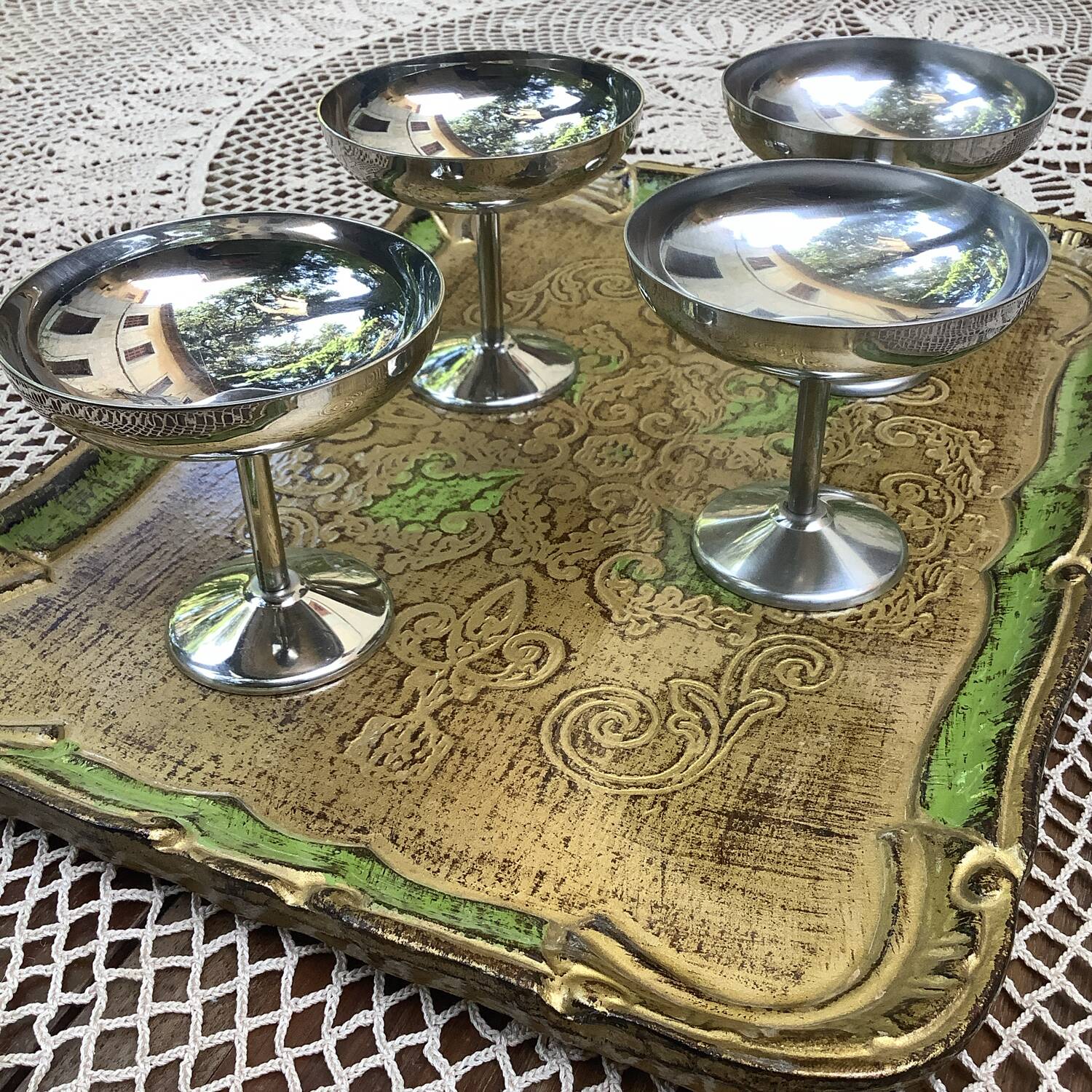 Set of 4 stainless steel cups