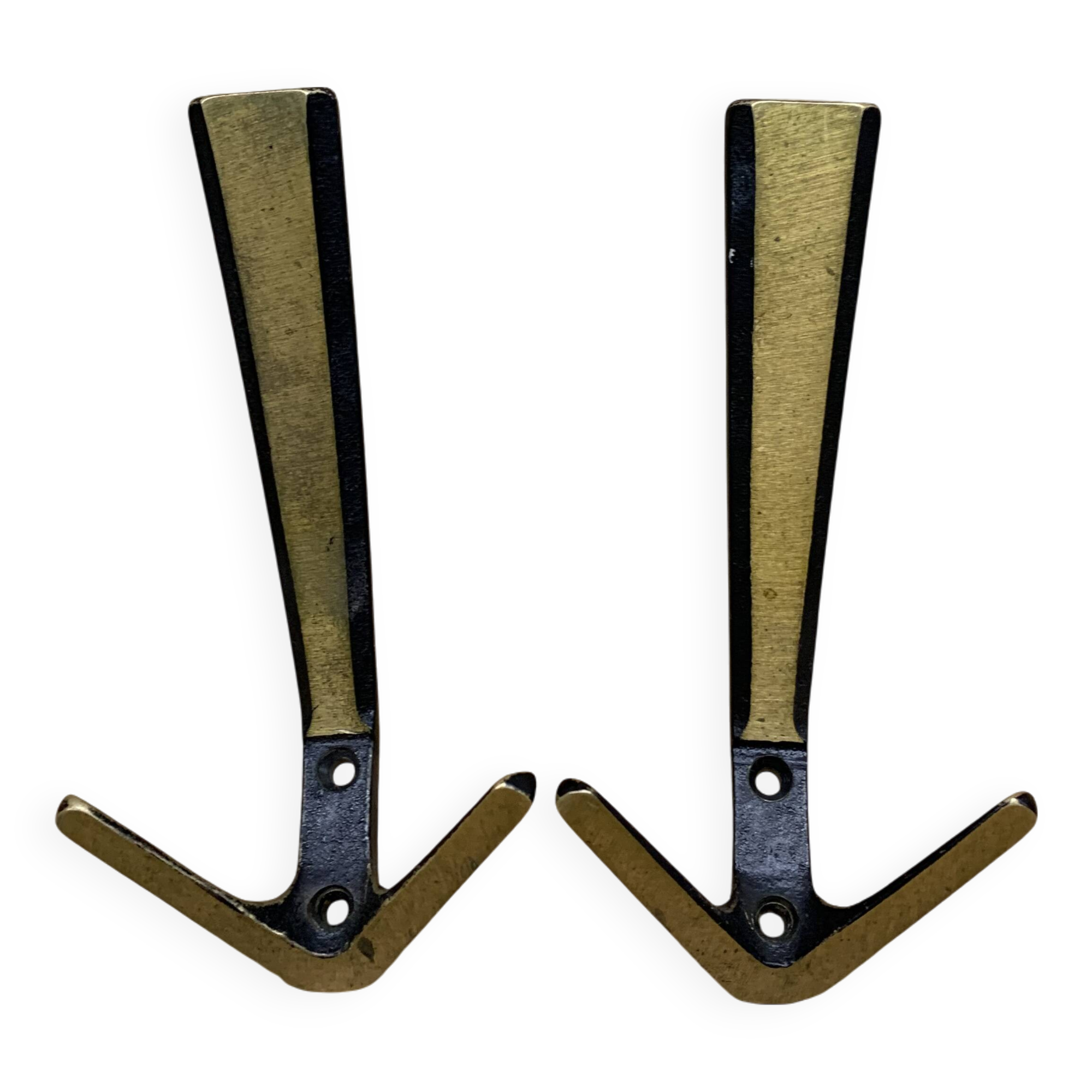 Brass wall hooks from Herta Baller, set of 2