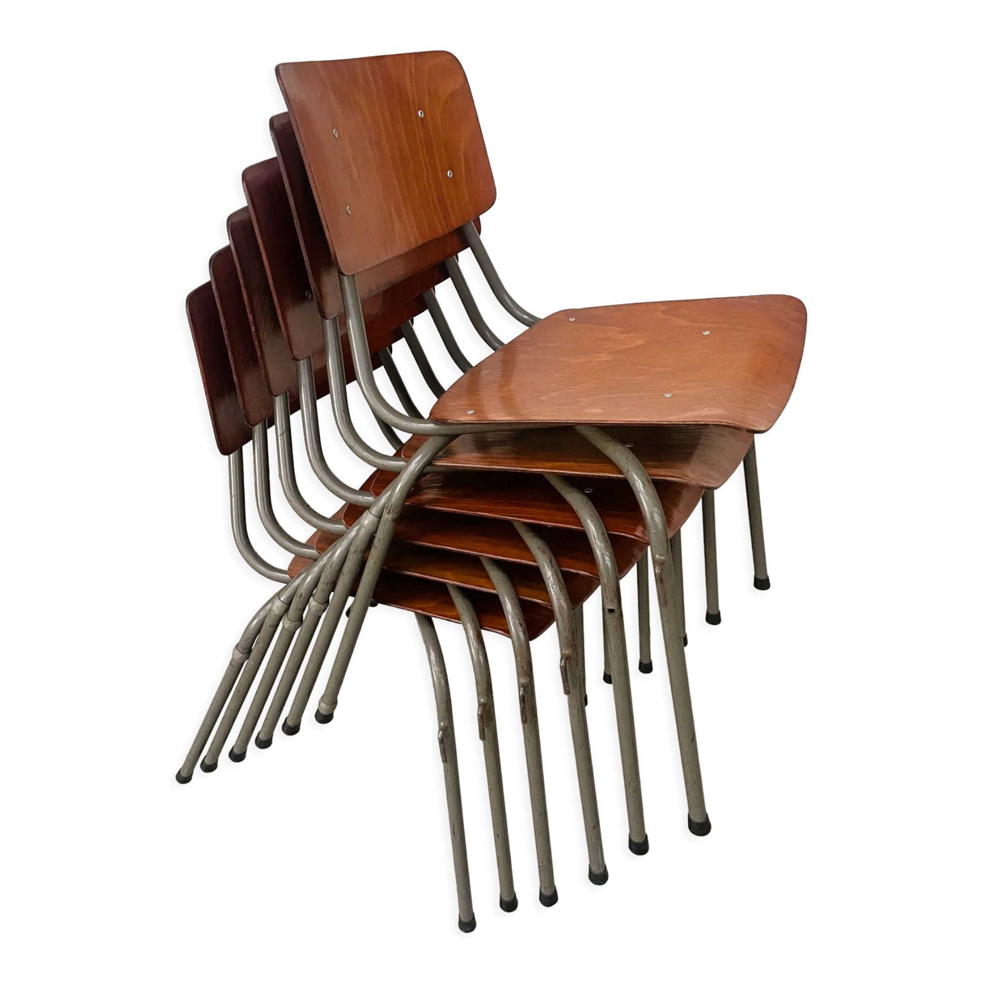 Set of 4 stackable wood