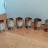 6 standing cups in pyrite stoneware