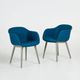 Iskos-Berlin for Muuto — “Fiber” Armchairs (Pair) — Grey Textile Upholstery