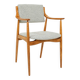 Vintage Scandinavian Armchair Woven Fabric turquoise and white