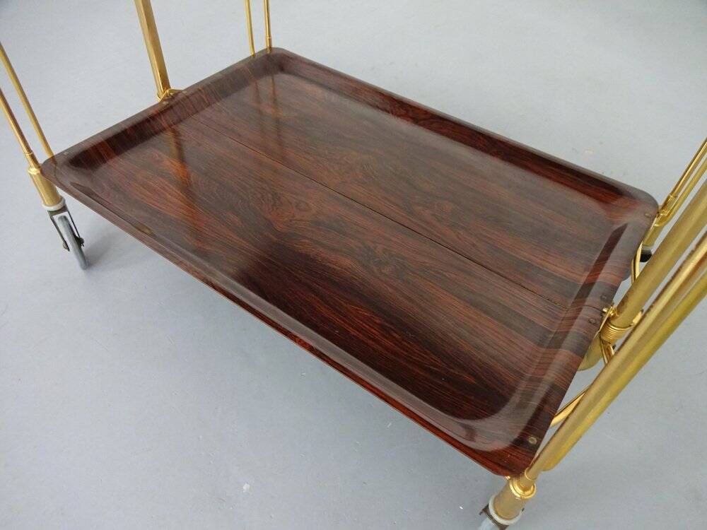 Vintage rosewood tea cart from Gerlinol, 1970s.