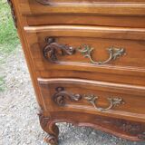 Commode 3 tiroirs noyer et laiton