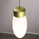 Mid-century Italian Brass and Opaline Glass Pendant Lamp