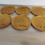 6 Gien ceramic flat plates