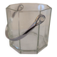 Seau champagne verre hexagonal anse métal 80's