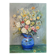 Bouquet in a blue vase, oil on canvas signed