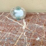 Venetian Murano mirror to stand or hang with blown flower decoration and friezes