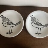 Set of 10 plates by Picault himself bird 1960