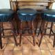 Wooden bar + 3 wooden stool and black skaï of the brand macorest