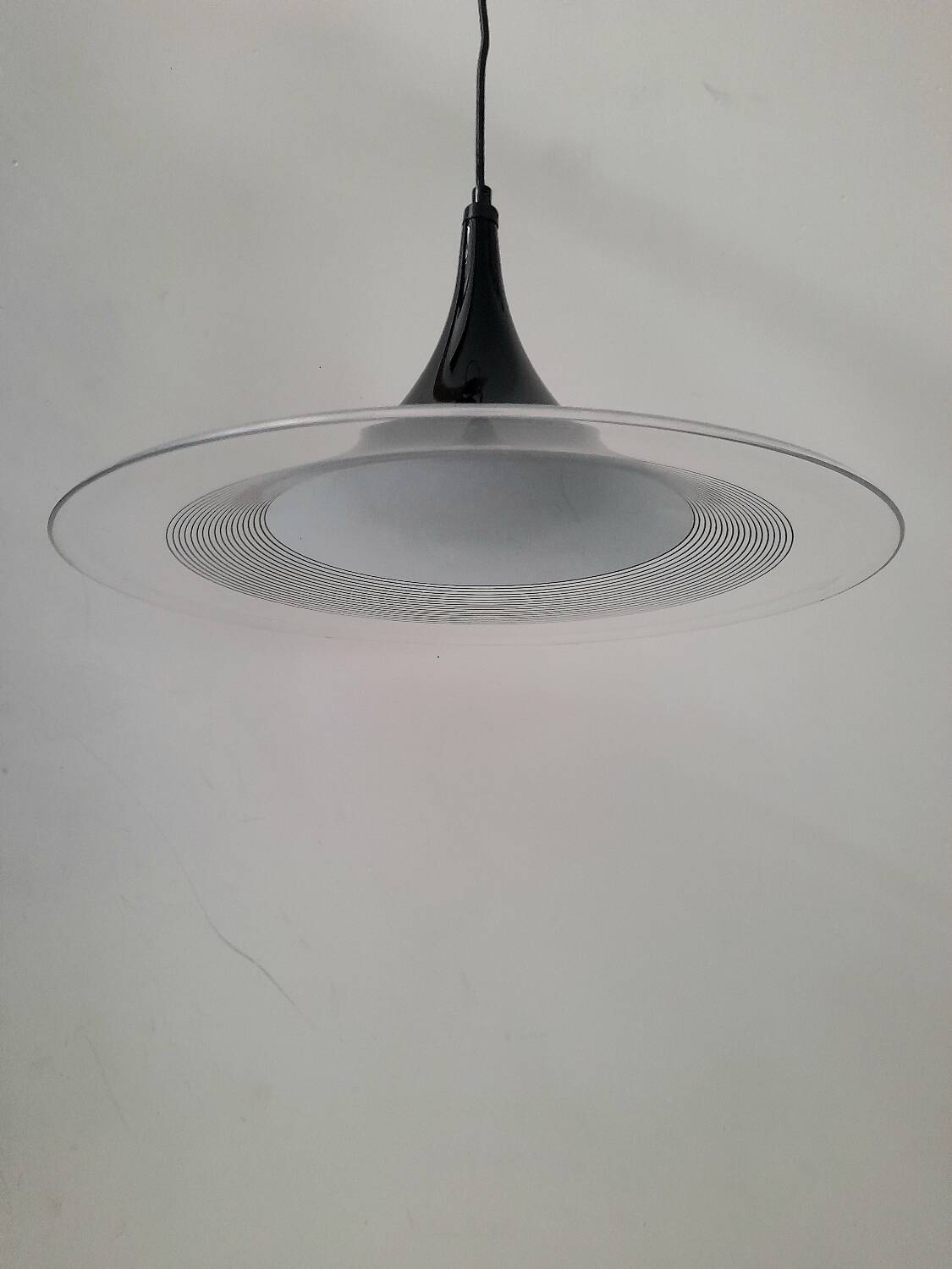 Large Meblo Guzzini trumpet pendant light from the 70s