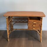 Rattan desk around 1970