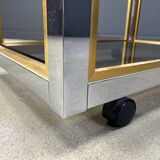 Italian brass and chrome drinks trolley