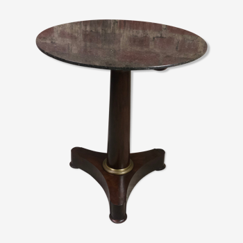 Tripod pedestal table empire style era mahogany restoration over marble