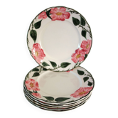 6 flat plates Villeroy & Boch "Wild Rose", 1970