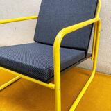 RQ3 tubular armchair, yellow and black