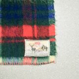 Green checkered vintage wool blanket aabe