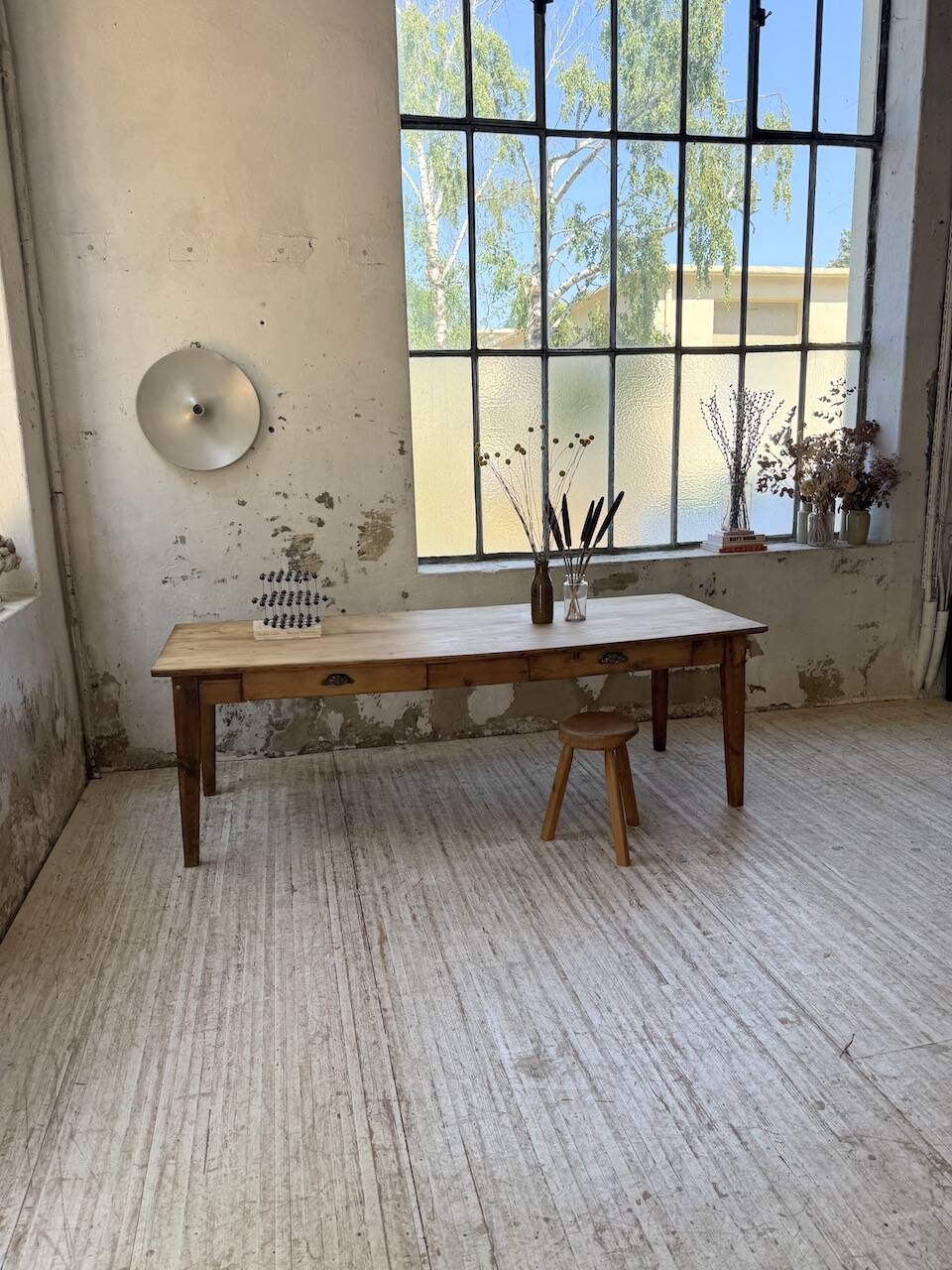 1950s pine farmhouse table 220cm