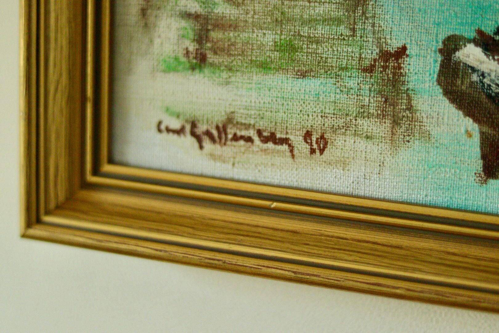 Original mid-century oil on canvas – "At the Quay"